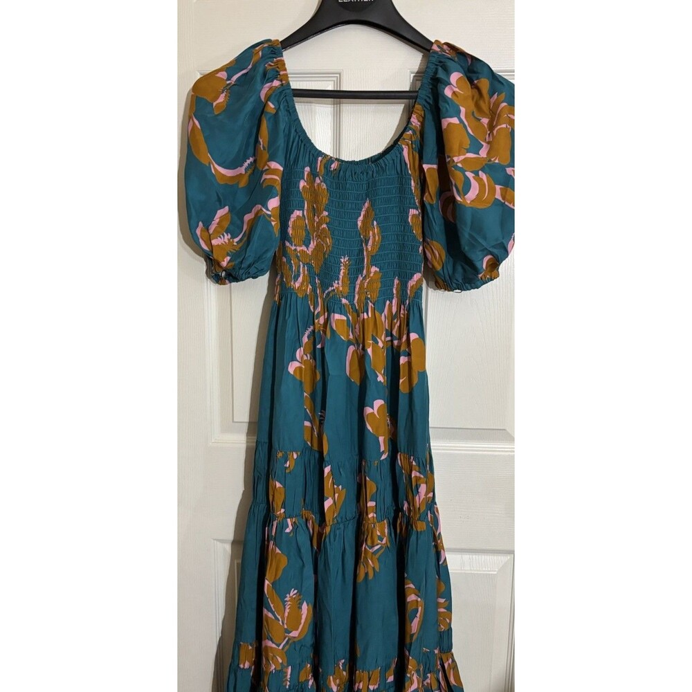 NWT La Ligne Pyper Dress Jade Cognac Bubblegum Floral Print 100% Silk Size S - Picture 8 of 16